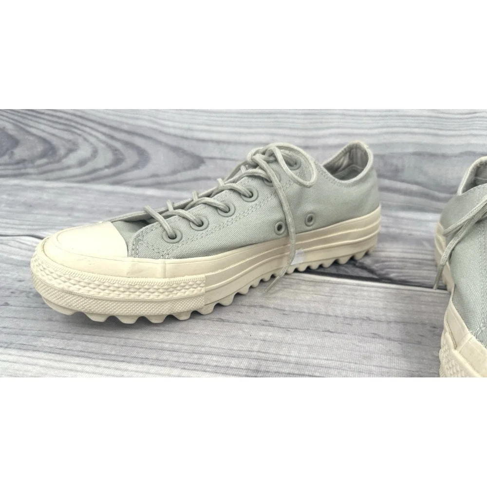 CONVERSE CHUCK TAYLOR ALL STAR LIFT RIPPLE OX SNEAKERS  Women's  8  GREY NATURAL